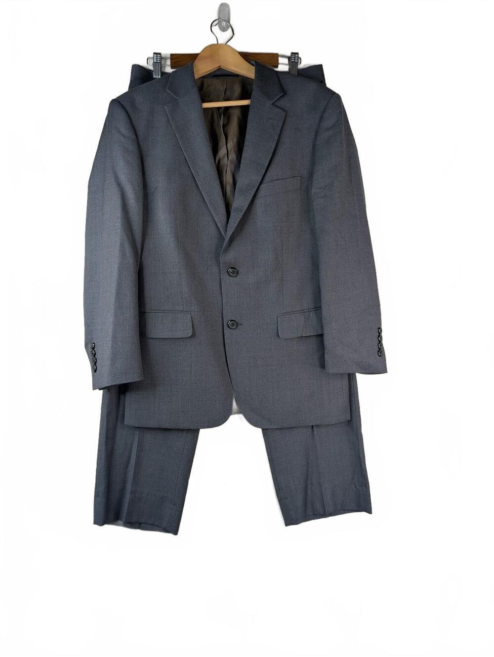 Renoir Mid-Gray 2-Piece Line Lightweight Wool Suit Size S38/32